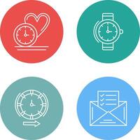 Love and Wrist Watch Icon vector