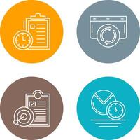 Time Management and Refresh Icon vector