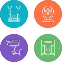 Router and Web Cam Icon vector