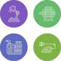 Desk Lamp and ELectric Motor Icon vector