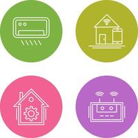 Air Conditioner and Home Automation Icon vector