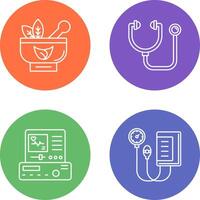 Ayurvedic and Stethoscope Icon vector