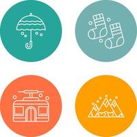 Umbrella and Winter Socks Icon vector