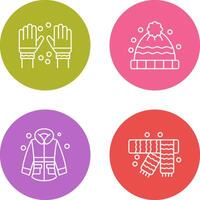 Winter Gloves and Winter Hat Icon vector