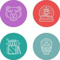 Polar Bear and Snow Globe Icon vector