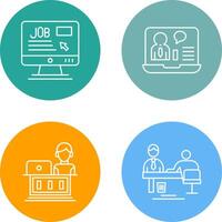 Online Job and Online Job Interview Icon vector