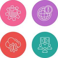 cogwheel and world Icon vector