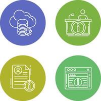 cloud data and information desk Icon vector