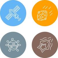 satelite and asteroid Icon vector