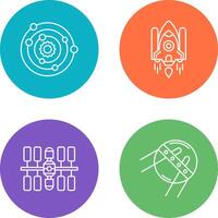 solar systems and space shuttle Icon vector