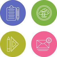 clipboard and cloud data Icon vector