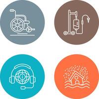 Wheel Chair and Intravenous Icon vector