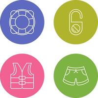 Life Preserver and Do Not Disturb Icon vector