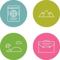 Passport and Mountain Icon vector