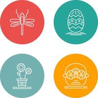 Dragonfly and Easter Icon vector