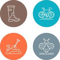 Rain Boots and Cycling Icon vector