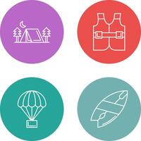 Tent and Life Icon vector