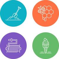 Digging and Honeycomb Icon vector