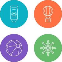 Sun Cream and Hot Air Balloon Icon vector