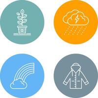 Planting and Rainy Day Icon vector