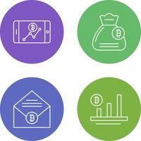 Line Chart and Money Bag Icon vector