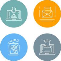 Voice Recorder and Email Icon vector