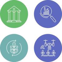 Parthenon and Statistics Icon vector