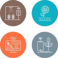 Smart Farm and Flowers Icon vector