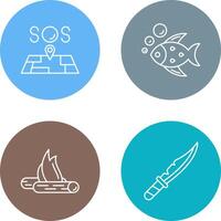 Sos and Fish Icon vector