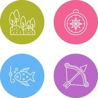 Forest and Compass Icon vector