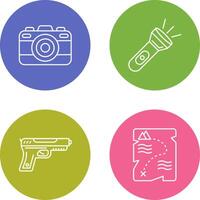 Camera and Flash Light Icon vector