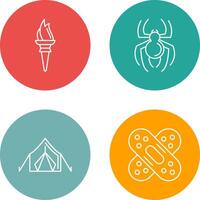 Torch and Spider Icon vector