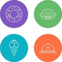 Donut and Pie Icon vector