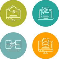 Download and E Learning Icon vector