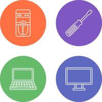 Cpu and Screw driver Icon vector