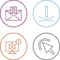 email documents and draw curve Icon vector