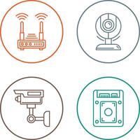 Router and Web Cam Icon vector