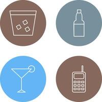 double shot and craft beer Icon vector