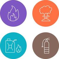 flame and bomb blast Icon vector