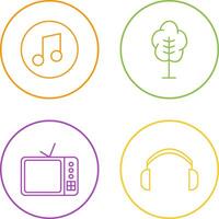 Music Player and Tree Icon vector