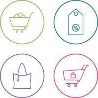 shopping cart and discount tag Icon vector