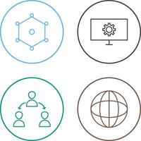 nodes and network setting Icon vector