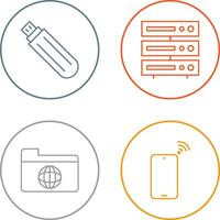 usb drive and server Icon vector