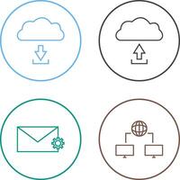 download from cloud upload to cloud Icon vector