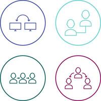 connected systems and connected profiles Icon vector
