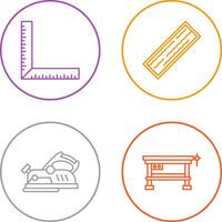 Square Ruller and Plank Icon vector