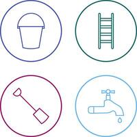 Water Bucket and Ladder Icon vector