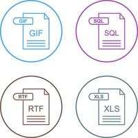 gif y sql icono vector