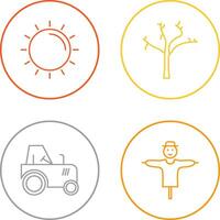 Sun and Tree Icon vector