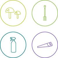 Mushrooms and Gardening Fork Icon vector